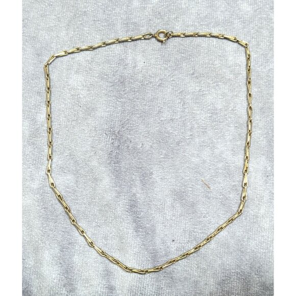 Quirky Vintage Teardrop-Like Gold Tone Chain Necklace - Picture 6 of 6